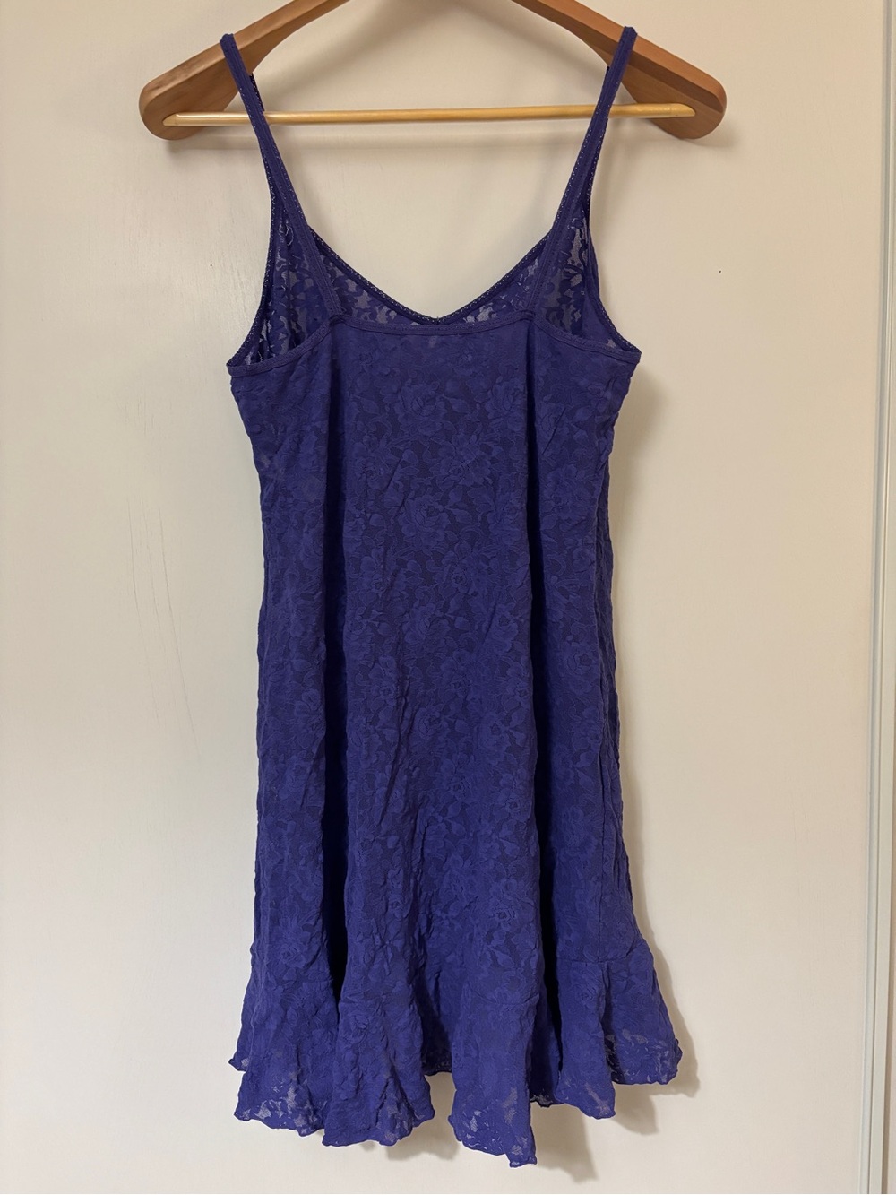 Hanky Panky Floral Purple Mini Slip Dress Size Large Lace Fairy Y2K Ruffle - Picture 4 of 11